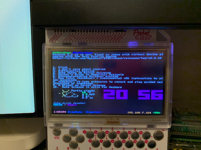 Pocket C.H.I.P Terminal Dashboard